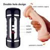 Doppia testa sesso orale Masturbatore Pene Trainer Indurire Esercizio artificiale Vagina Masturbazione Doppi vibratori vaginali Lingua Teet8747391