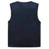 Waidx Vest Waistcoat Men Sleeveless Fleece Jacket Mens Warm Winter Thick Male Vests Old Loose Blue Gilet Chaleco Drops Guin22