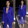 NEW Royal Blue Ladies Party Suits Blazer Pant Formal Office Work Sexy Tuxedos Mother Of The Bridal Dresses Formal Suits