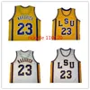 LSU Tigers College Basketball jersey Pete 23 Maravich Throwback Jerseys custom embroidery yellow white any name number size S-5XL