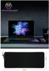 Tapis de souris de jeu Lager RGB LED brillant coloré 1 port HUB grand tapis de souris Gamer tapis de souris de bureau antidérapant 7 couleurs pour PC Laptop80 294q