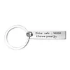 Drive Safe Sleutelhanger Roestvrijstalen Sleutelhanger Houder Verjaardagscadeau voor Opa Grandma Dad Mom Brother Sister Echtgenoot Auto Sleutelhanger Accessoires