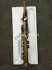 Nouvelle arrivée sans marque peut logo personnalisable Saxophone Soprano Instruments en laiton Surface en cuivre antique B Sax plat avec étui à embout