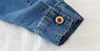 Jongens meisjes lange mouwen denim shirt blouses mode kids baby lente val knop omhoog katoenen cartoon glimlach kleding 1Y-5Y blauw