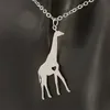 Edelstahl Golden Giraffe Anhänger Halskette Tier Halskette Silber und Frauen Schmuck Valentine039s Day Geschenk1214207