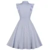 Wipalo kvinnor 1960 -tal hepburn swing rockabilly vintage klänning plus storlek rand ruffles retro klänning vår sommarparty vestidos 4xl