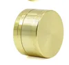 Billiga Partihandel Gold Color Grinder 3 delar 40mm / 50mm 2 stilar CNC Grinder Rökning Grinders för Tobak Dry Herbal Grinders DHL Gratis frakt
