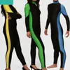 Schwarzer und blauer Spandex-Lycra-Zentai-Catsuit aus zweiter Haut