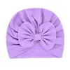 15 colors Newest Baby hats caps with knot decor kids girls hair accessories Turban Knot Head Wraps Kids Children Winter Spring Beanie