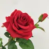 Falso gambo corto Valvet Rose 25,59 "Lunghezza Rose rosse di simulazione per fiori artificiali decorativi per la casa di nozze