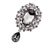 Mode-witte k vergulde grijze kristallen strass diamante luxe bruiloft bruids drop broche vrouwen sieraden accessoire