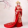 중국 한 중국어 의류 웨딩 드레스 로브 고대의 신부 결혼 드레스 레드 황금 커플 결혼 의류 황제 여왕 성능 의상