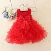 Hot Lace Flower Girls Wedding Dress Baby Girls Chopening Cake Dresses For Party Occing Kids 1 År Baby Girl Födelsedagklänning