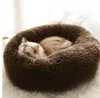 L 70 cm lång plysch Super Soft Pet Bed Kennel Dog Round Cat Winter Warm Sleeping Bag Puppy Cushion Mat Portable Cat Supplies7019971