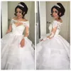Organza camiseta vestido de bola vestido de noiva pura ilusão de pescoço mangas compridas lace apliques vestidos nupciais feitos sob encomenda vestidos de casamento árabe