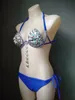 2018 Wenus wakacje Najnowszy Sexy Bikini Set Diament Kryształ Kobiety Stroje Kąpielowe Biquini Push Up Rhinestone Kostium Kąpielowy Beachwear Y19062801