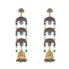 Boho Earrings Tribal Ethnic Colorful Dangle Tassel Earring For Women bohemina Indian jewelry Jhumka Jhumki