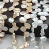 Free Shipping Wholesale 12mm White Natural Freshwater Keshi Pearl Jewelry Baroque Pearl Loose Pearl Strand Necklace