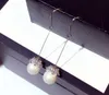 grossista designer-super luxo reluzente diamante longo pérola brincos chandelier do parafuso prisioneiro para mulheres meninas