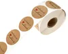 1000 stks Bruin Kraftpapier Handgemaakt met Love Labels Pakket Lijmstickers Bruiloft Gift Verpakking Label Voorraad Broodje Verpakking Bakbox
