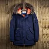 Aiopeson Winterjas Mannen Casual Parkas Effen Kleur Grote Pocket Hoge Kwaliteit Winter Mannelijke Jas Bont Hoodie Dikke Winterjas