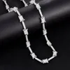 Nouveau personnalisé or blanc plaqué or Bling diamant hommes fil Wrap noeud chaîne Hip Hop collier cubique zircone bijoux cadeaux pour les gars