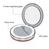 LED Makeup Mirror 2-Face 1x 3x Complification Classes Makeup Pocket LED Mirror Vanity Cosmetic USB