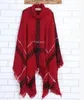 Fashion- Sweater Grid Wraps Mulheres Casacos Casacos Vintage Shawl Cardigan Tassel Moda Malha Cachecóis Tartan Winter Cape Cobertores Presentes B3524