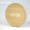 Wandklokken LED Digitale Tafelklok Alarm Spiegel Hol Modern Design Horloge Voor Thuis Woonkamer Decoratie Hout Wit Gift1284L