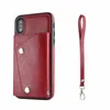 Funda trasera de cuero con ranura para tarjeta de identificación a la moda para Iphone 13 12 11 Pro Max XS XR 8 7 6 funda magnética para efectivo monedero de lujo