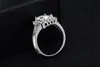 % 100 Doğal 925 Gümüş Yüzük Kare 8 * 10mm CZ elmas Düğün Nişan yüzüğü Güzel Takı Hediye İçin Kadınlar XR084