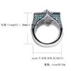 Real Gold White Gold Dark Green Iced Out Cubic Zirconia Hexagonal Star Finger Band Ring Color Preserve Bling Diamond Rapper Ring7929993