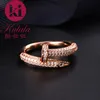 Top luxe banket verkoperd 18K gouden ring sieraden mode Europese en Amerikaanse stijl microset dames nagelring accessoires1580906