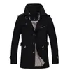 Chaquetas de hombre Primavera y otoño Hombres En la sección larga chaquetas Slim Cotton Leisure Windbreaker t Trench Coat Overcoat M-5XL