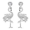 Bling Rhinestone Flamingo Stud Pendiente Lindo Flamingo Pendiente Regalo para el amor Novia Accesorios de joyería de moda