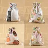 Behogar 20pcs Double Drawstring Linen Bags Pouch for DIY Craft Supplies Christmas New Years Day Wedding Party Gifts 5 x 7 inch