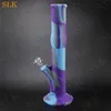 14 "Tall Tubo De Água De Vidro Dobrável Tabagismo Bubbler Tubo Heady Água hookah Tubos de Silicone Fumaça