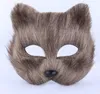 Little Fox Mask Mannen en Vrouwen Half Gezicht Facepiece Halloween Prop Masquerade Versier Dier Speelgoed Plastic Korte Haren 7 8YTC1