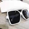 2020 Korean version of white oversize square-framed women's fashion glasses polarized sunglasses driving glasses big face sunglasses trend