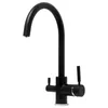 VOURUNA Gooseneck Black Água Purificada Torneira Da Cozinha 3 Way Torneira Da Cozinha Cromo / Sandbeige