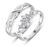 Pure zilveren paar ring origineel ontwerp van heren- en vrouwen paar ring