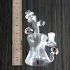 7" Mini Bubbler Bong Vattenpipor Glas Ash Catcher Inline Musstroom Bägare Perkolator Vattenpipa Oljerigg Bong Kvalitet 14,4 MM Led