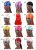 Män Durags Silky Durag Mens Designer Mössor Kepsar Satin Bandana Turban Parykar Headbane Headband Piratkopiera manliga hårtillbehör