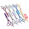 Z1020 5 5 16cm Black Japan Stainless Purple Dragon Salon Hairdresser's Scissors Cutting Shears Thinning Scissors Profes329S