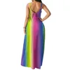 Целая дизайнерская женская одежда Bohemian Rainbow Print Lake Summer Dress Fashion Women Sexy Spaghetti Bess Bodycon Long Maxi 6897204