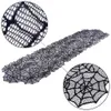 Dekoracja Halloween Czarna koronkowa pająk Spider Web Tablecloth Salipet Salif Creative Table Runner Cover Party Table Clothst2I54523110373