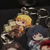 : Kimetsu no yaiba keychain bilatéral en acrylique cosplay anime pendant clés de clés de clés 5 couleurs mélange 25pcs / lot wholesale2618279