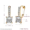 Zirkon Ohrringe Manschette Quadrat Mosaik Diamant Romantische Frauen Champagner Gold Ohrringe Ohrclip Luxus Schmuck Valentinstag Geschenk POTALA115-E