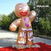 Jul Figur 4m / 3m Höjd Gullig uppblåsbar Gingerbread Man för Candy Store och Home Entrance