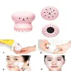 1 PC Söt bläckfisk ansiktsrengörare handtvätt exfolierande rosa borstrengöringsplatta ansiktsrengöringsmedel spa hudverktyg5699863